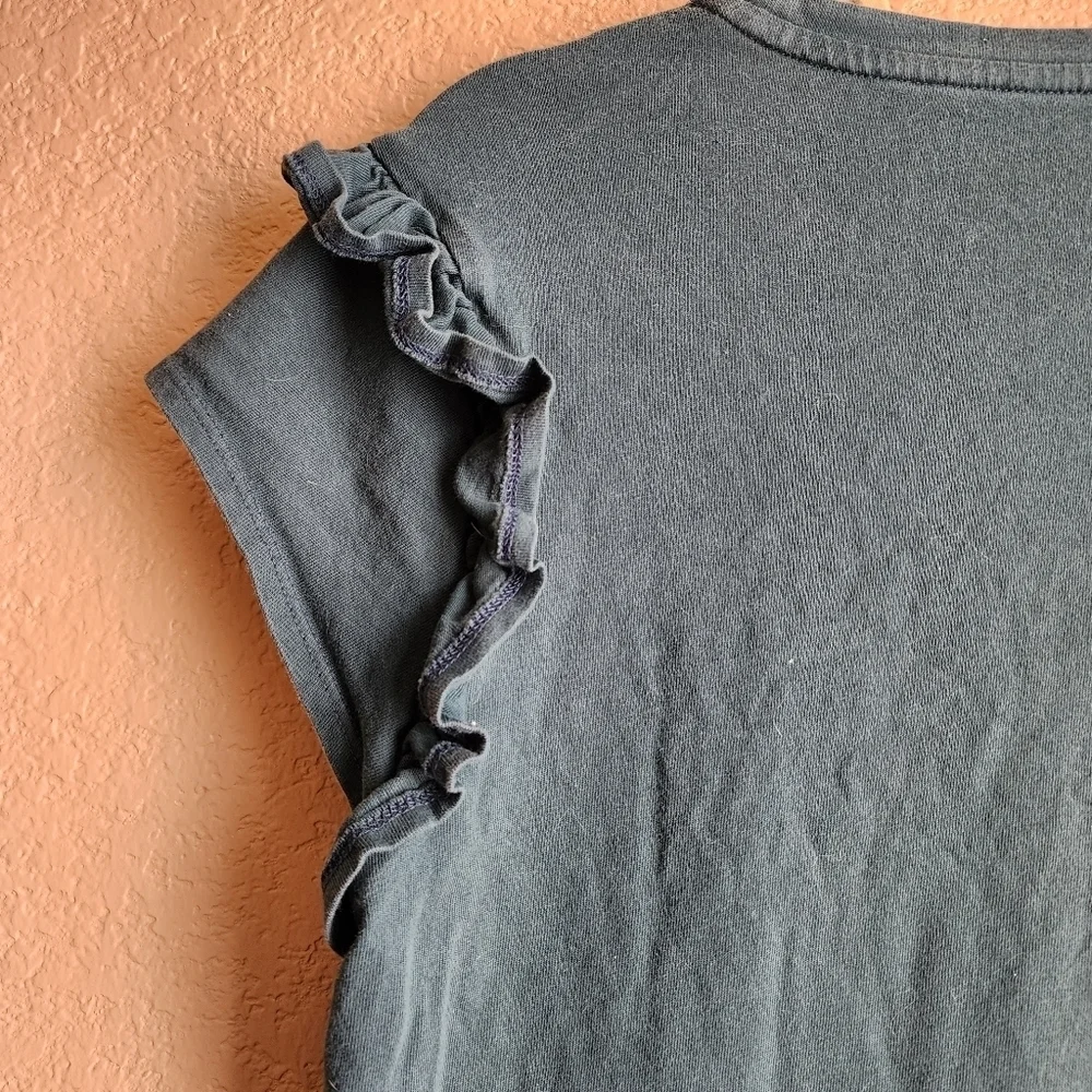A New Day green ruffle detail short sleeve Shirt Size M